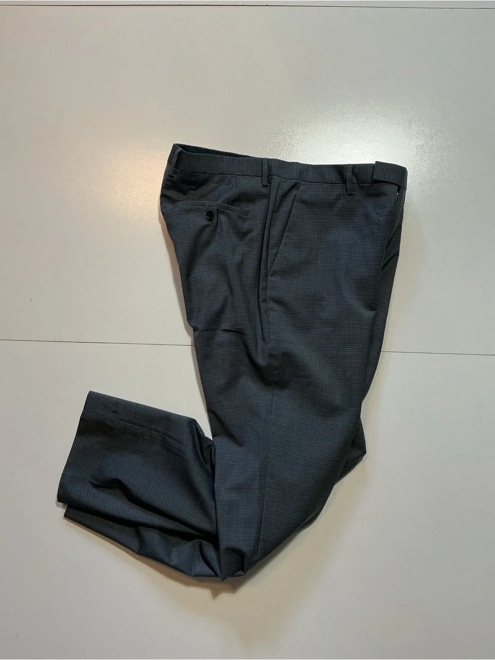 Hugo Boss Sharp Sharp1 100% Virgin Wool Grid Check Men's Dress Trouser Pants